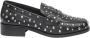 Fabienne Chapot Zwarte leren loafers met zilveren studs Black Dames - Thumbnail 1