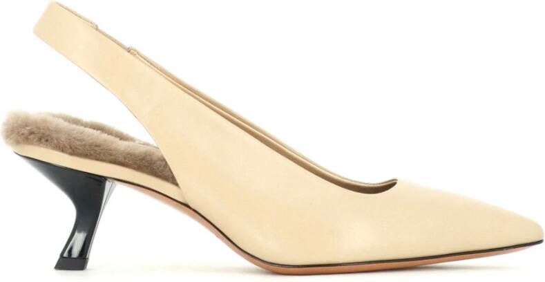 Fabio Rusconi Luxe Sheepskin Fur Lined Pointed Heels Beige Dames