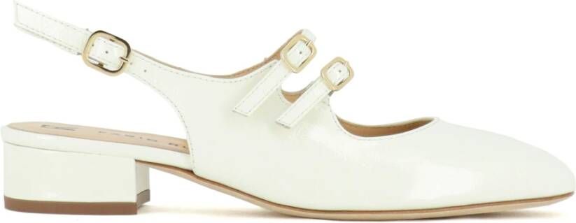 Fabio Rusconi Vintage Dubbele Band Leren Schoenen White Dames