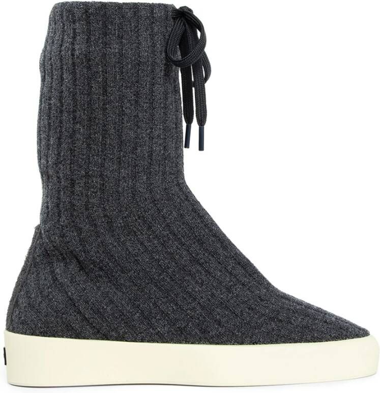 Fear Of God Hoge Gebreide Sneakers Grijs Geribbeld Gray Heren