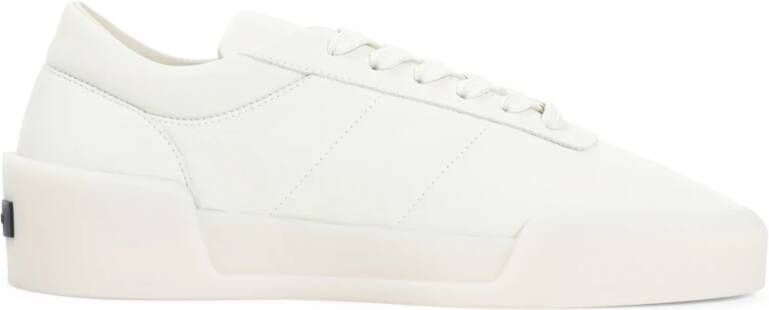 Fear Of God Witte Leren Sneakers Verhogen Stijl Beige Heren