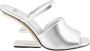 Fendi Beeldhouw Hiel Leren Slippers Gray Dames - Thumbnail 1