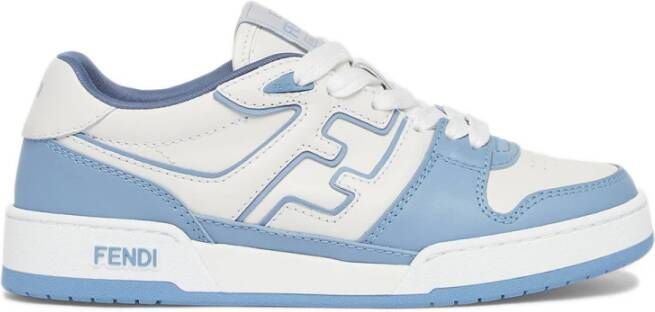 Fendi Sneakers Lace Up Leather Sneakers in blauw