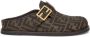 Fendi Bruin Leren FF Band Sandalen Brown Dames - Thumbnail 1