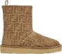 Fendi Bruine Chamois Laarzen met FF Motief Brown Dames - Thumbnail 1