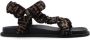 Fendi Bruine en zwarte gedrapeerde sandalen met monogrampatroon Brown Dames - Thumbnail 1