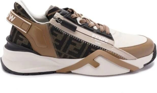 Fendi Bruine Sneakers met FF Details Brown Heren