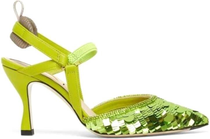 Fendi Elegante Decollete Schoenen voor Vrouwen Green Dames