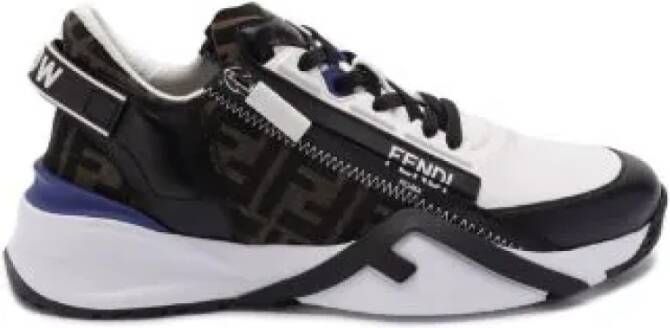 Fendi Flow Leren Sneakers Blauw Zwart Wit Multicolor Heren