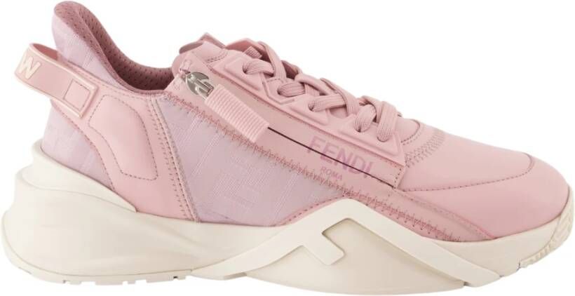 Fendi Flow Sneakers met Veters en Ritssluiting Pink Dames