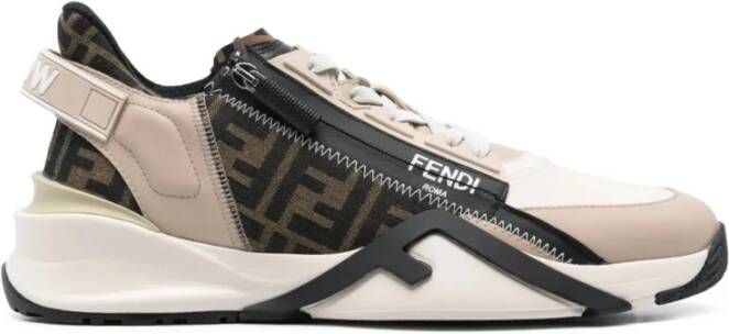 Fendi Flow Vitello Beige Leren Handtas Multicolor Heren