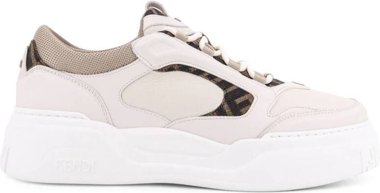 Fendi Force Low-Top Leren Sneakers White Heren