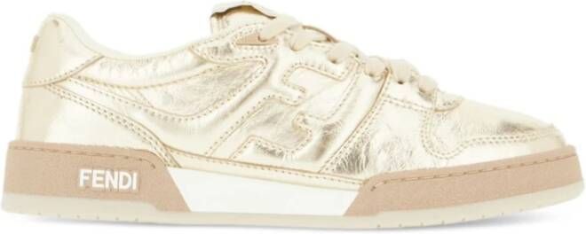 Fendi Gouden Sneakers met Logo Yellow Dames