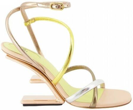 Fendi High Heel Sandals Geel Dames