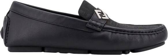 Fendi Jacquard Eclissi Leren Loafer Black Heren