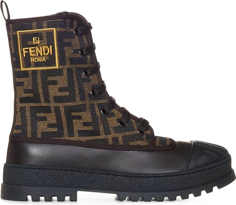 Fendi Lace-up Boots Brown Dames