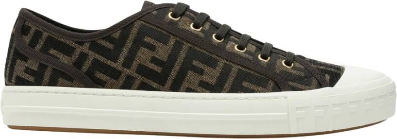 Fendi Lage Top Sneaker in Trendy Stijl Black Heren