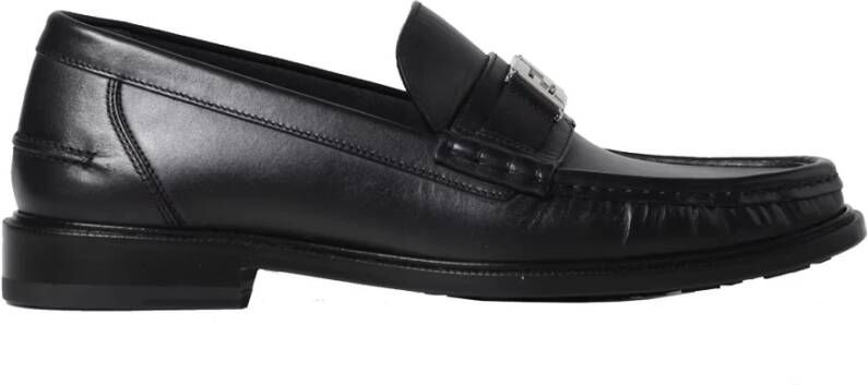 Fendi Leren Loafers Ronde Neus Instapper Black Heren