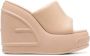 Fendi Leren Plateau-Wig Sandalen Beige Dames - Thumbnail 1