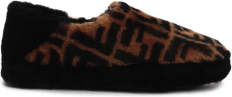 Fendi Luxe Bonten Slippers Bruin Heren