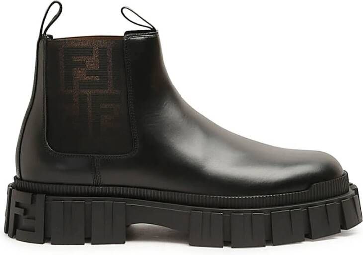 Fendi Luxe Chelsea Sneakers Zwart Bruin Black Heren