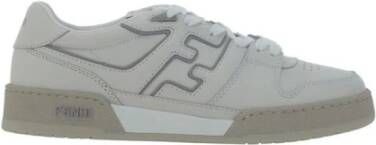 Fendi Luxe Geperforeerde Sneakers met Paneeldesign White Heren