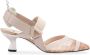 Fendi Mesh Slingback met Roze Leren Details Beige Dames - Thumbnail 1