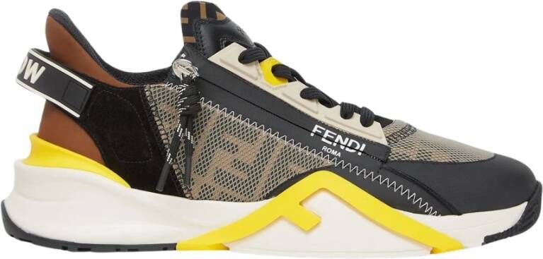 Fendi MultiColour Slip-On Sneakers met Golvende Zool Multicolor Heren