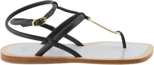 Fendi Verstelbare Enkelband Leren Sandalen Black Dames