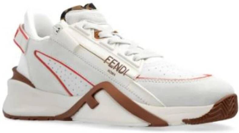 Fendi Panelled Sneakers met Rits Detailing White Dames