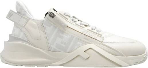 Fendi Sneakers Low Top Sneaker Of Leather in crème