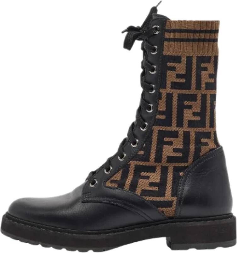 Fendi Vintage Pre-owned Canvas boots Black Dames