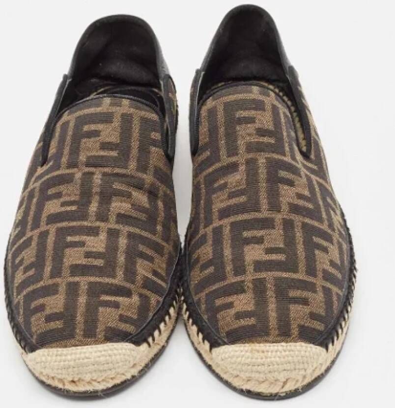 Fendi Vintage Pre-owned Canvas espadrilles Brown Heren