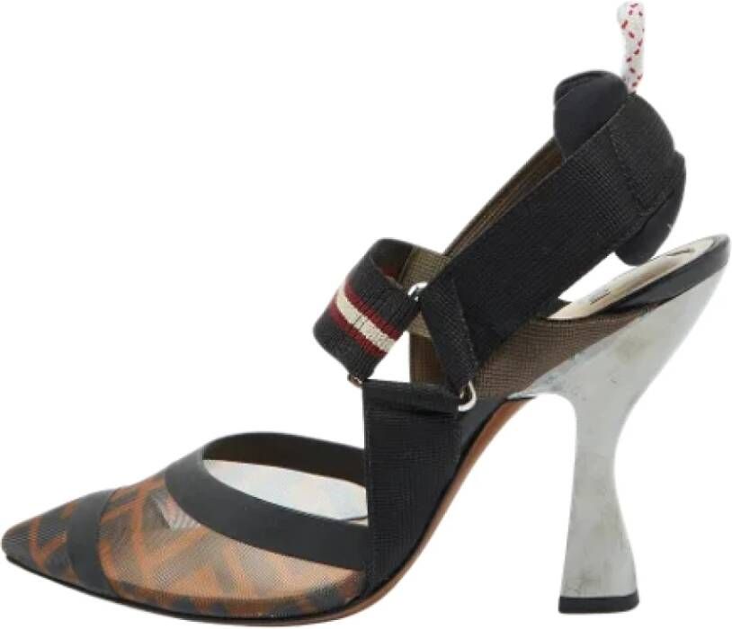 Fendi Vintage Pre-owned Canvas heels Black Dames