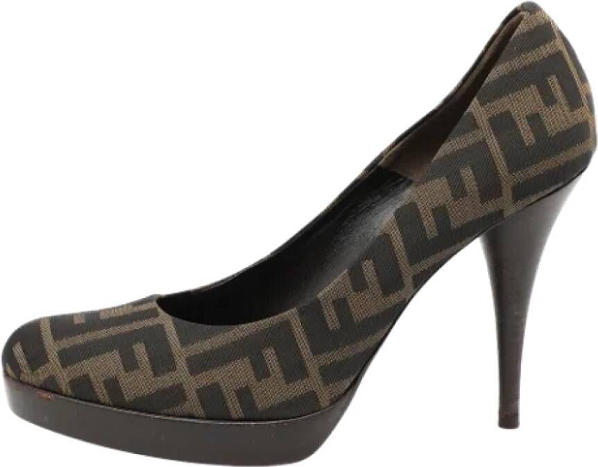 Fendi Vintage Pre-owned Canvas heels Brown Dames