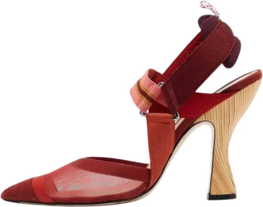 Fendi Vintage Pre-owned Canvas heels Red Dames