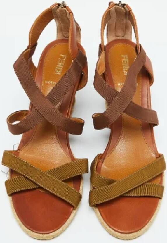 Fendi Vintage Pre-owned Fabric sandals Brown Dames