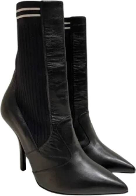 Fendi Vintage Pre-owned Leather boots Black Dames