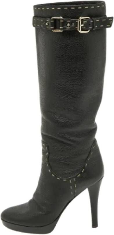 Fendi Vintage Pre-owned Leather boots Black Dames