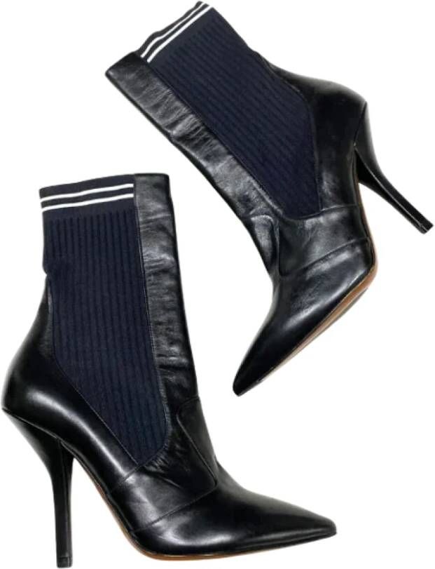 Fendi Vintage Pre-owned Leather boots Black Dames