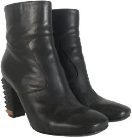 Fendi Vintage Pre-owned Leather boots Black Dames