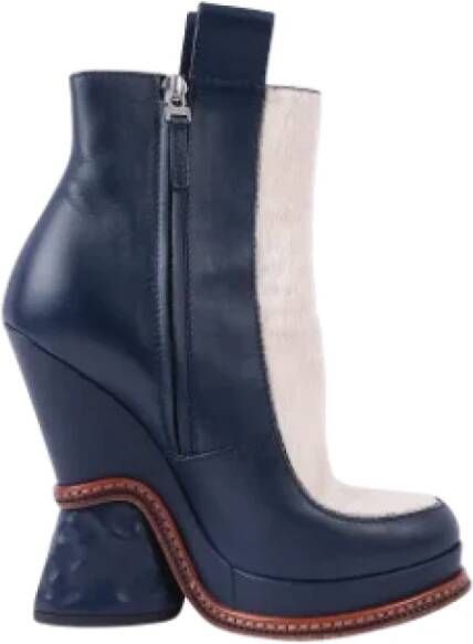 Fendi Vintage Pre-owned Leather boots Blue Dames