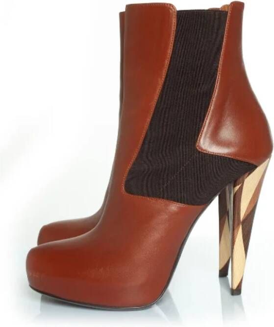 Fendi Vintage Pre-owned Leather boots Brown Dames