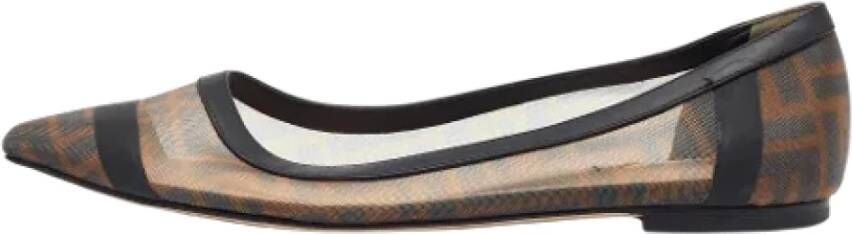 Fendi Vintage Pre-owned Leather flats Black Dames