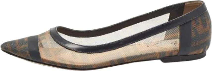 Fendi Vintage Pre-owned Leather flats Black Dames