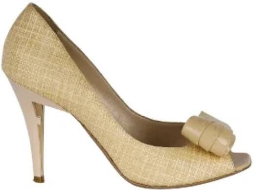 Fendi Vintage Pre-owned Leather heels Beige Dames