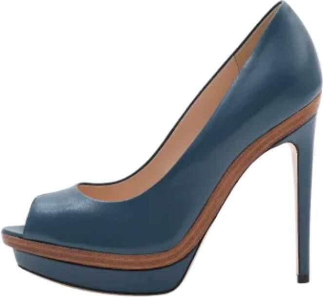 Fendi Vintage Pre-owned Leather heels Blue Dames