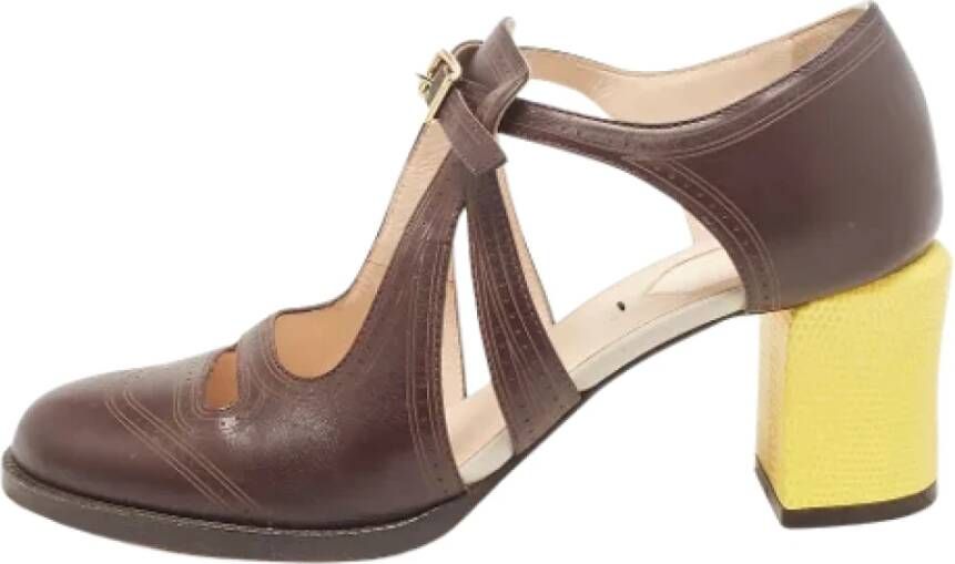 Fendi Vintage Pre-owned Leather heels Brown Dames