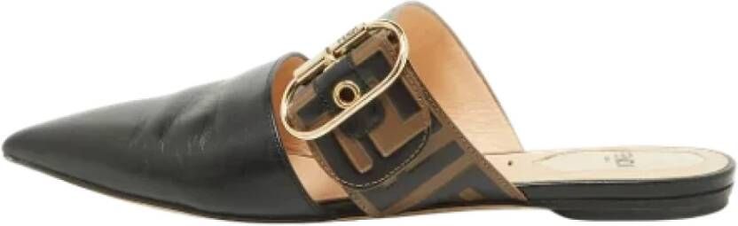 Fendi Vintage Pre-owned Leather mules Black Dames