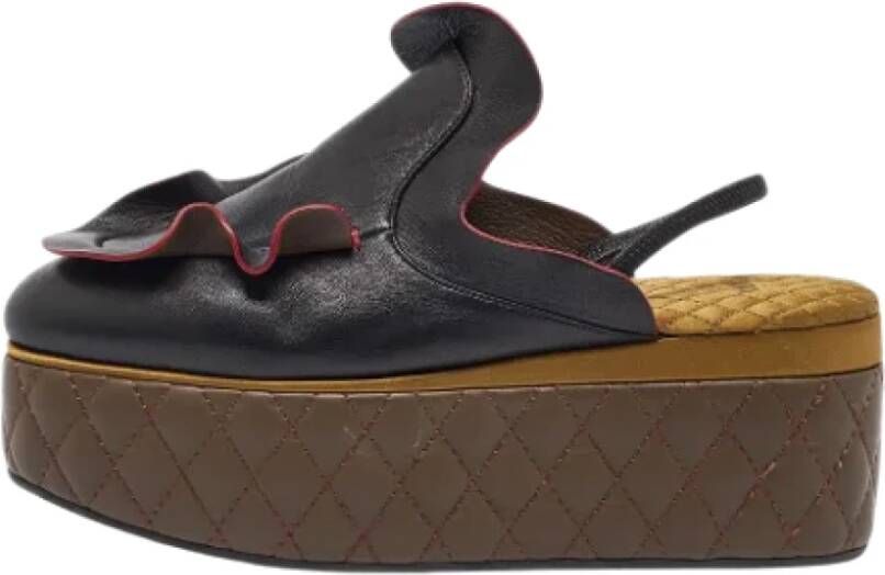 Fendi Vintage Pre-owned Leather mules Black Dames